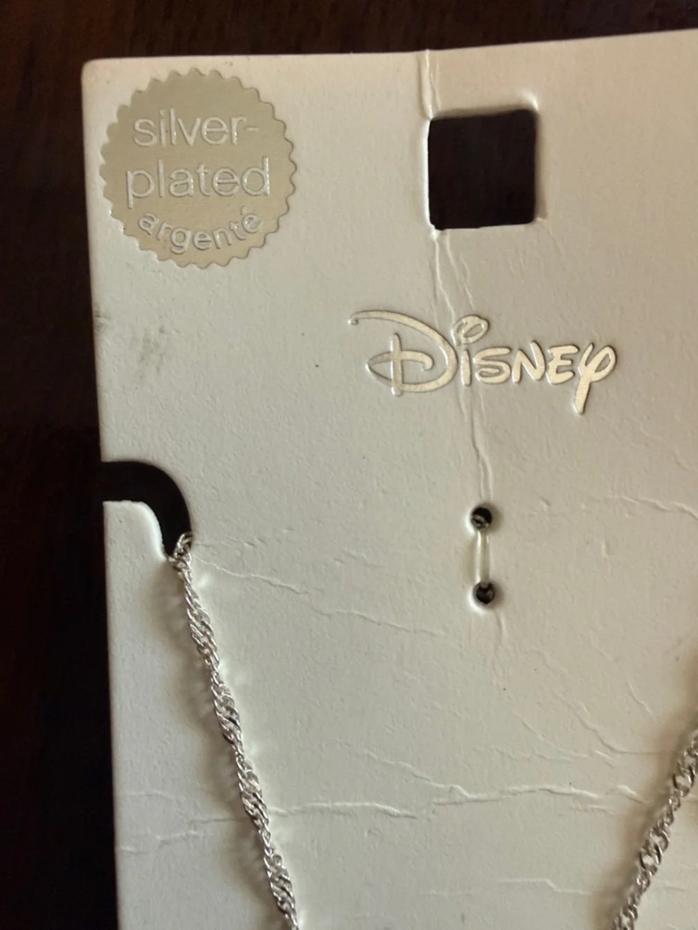 Disney Silver Crystal Mickey Head Necklace Costume Jewelry OS